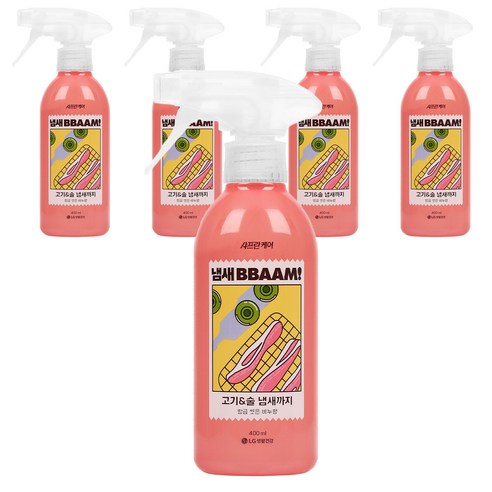 샤프란 케어 냄새뺌 섬유탈취제 방금 씻은 비누향 본품, 400ml, 5개