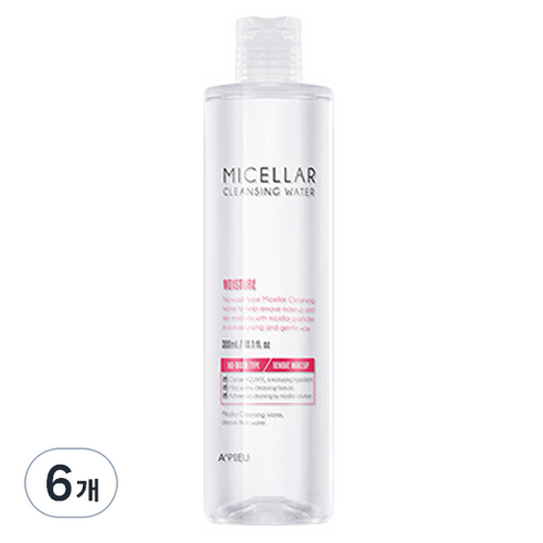 어퓨 미셀라 클렌징 워터 모이스처, 6개, 300ml