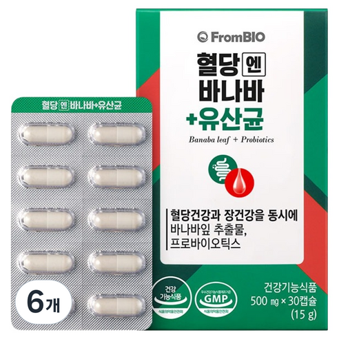 프롬바이오 혈당엔 바나바+유산균, 6개, 30정