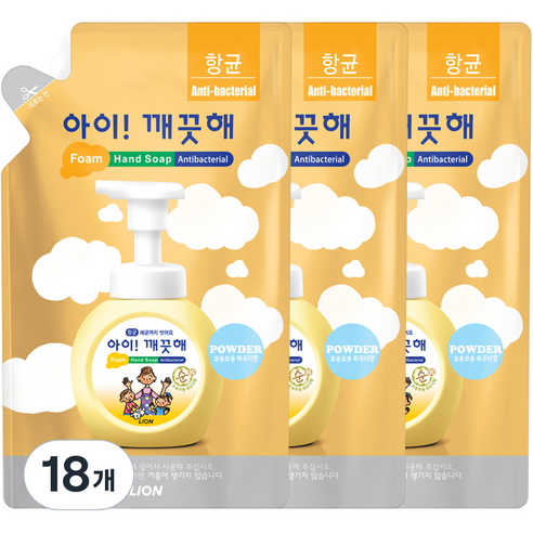 아이깨끗해 순 핸드워시 파우더향, 450ml, 18개