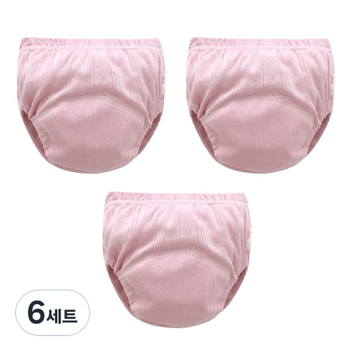 조이멀티 유아용 펀칭 단색파스텔 배변훈련팬티 3p, 진핑크, 6세트
