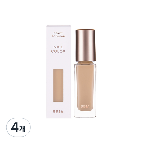 삐아 레디 투 웨어 네일 컬러 매니큐어 7ml, NS05 누드 베이지, 4개