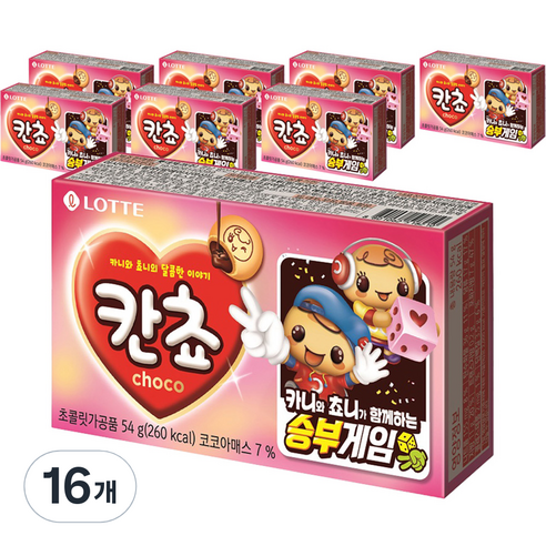 롯데제과 칸쵸 초코맛, 54g, 16개