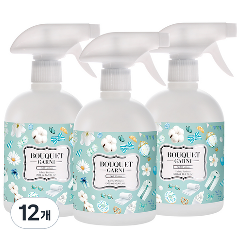 부케가르니 섬유탈취제 소프트코튼 본품, 500ml, 12개