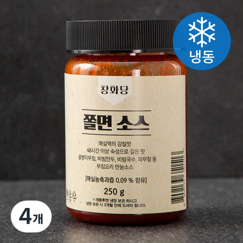 창화당 쫄면소스 (냉동), 250g, 4개