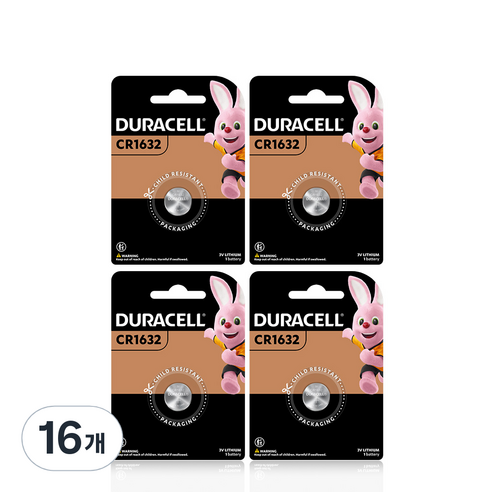 듀라셀 코인 리튬 건전지 CR1632, 1개입, 16개