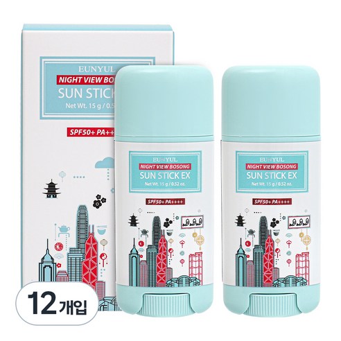 은율 나이트뷰 뽀송 선스틱 이엑스 SPF50+ PA++++, 15g, 12개입