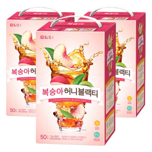 담터 복숭아 허니 블랙티, 13g, 50개입, 3개, 13g