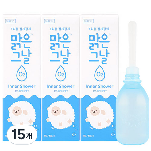 맑은그날 산소함유 여성청결제 질세정기, 100ml, 15개