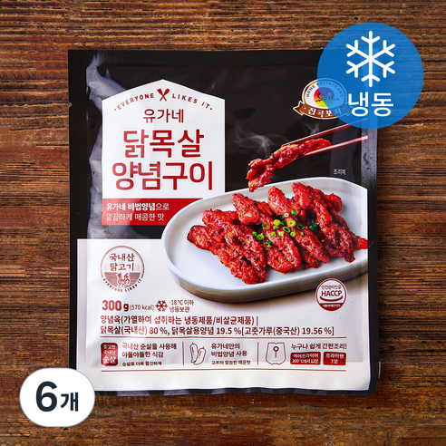 유가네 닭목살 양념 구이 (냉동), 6개, 300g