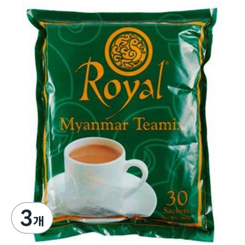 Royal 미얀마 티믹스 밀크티 분말, 20g, 30개입, 3개