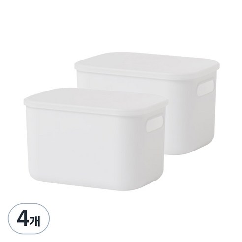 룸앤홈 애니 팬트리 수납박스, 화이트, S(180 x 260 x 160 mm), 4개