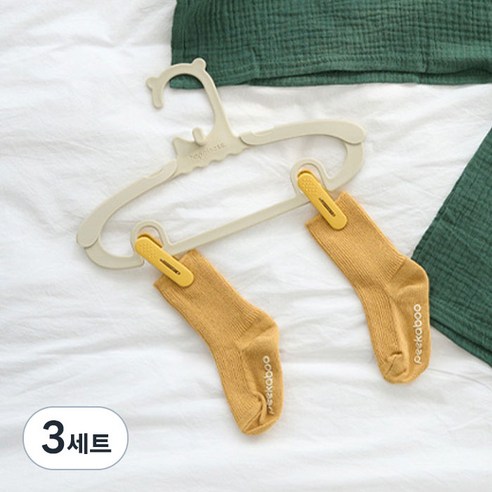 아가짱 길이조절 아기옷걸이 10개 + 집게 10개 세트, 그레이, 3세트