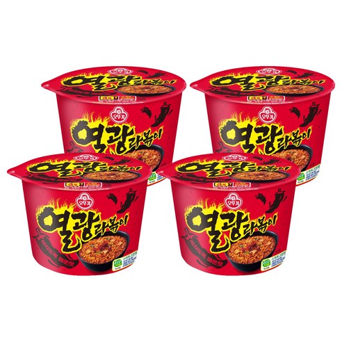 오뚜기 열광라볶이 용기 125g, 4개