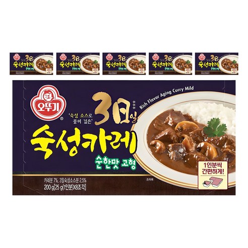 오뚜기 3일 숙성카레 순한맛 고형, 200g, 6개