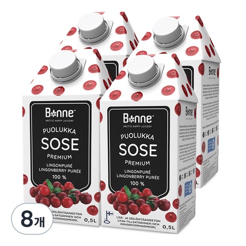 본네 링곤베리 퓨레 주스, 8개, 500ml