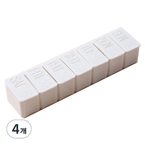 새봄리빙 휴대용 7칸 약통 그레이, 4개