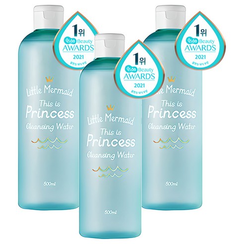 뷰티레시피 리틀머메이드 디스 이즈 프린세스 클렌징워터, 500ml, 3개