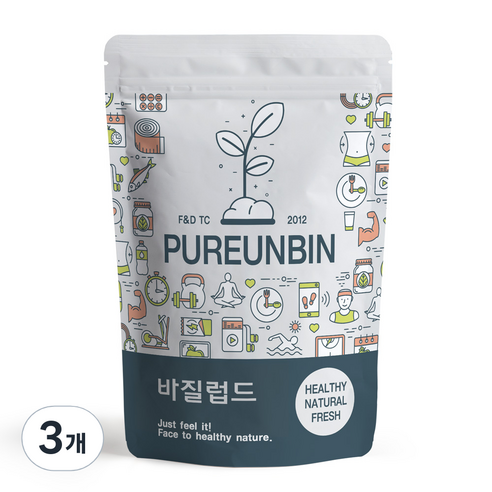 푸른빈 바질 럽드 향신료, 3개, 500g
