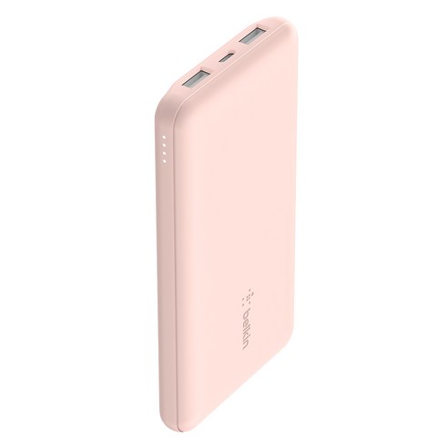 벨킨 부스트업 15W 고속 충전 보조배터리 3포트 10000mAh, BPB011btRG, 로즈골드