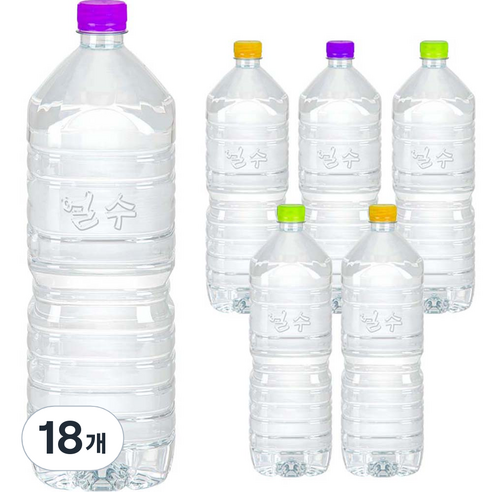 얼수 무라벨 생수, 2L, 18개