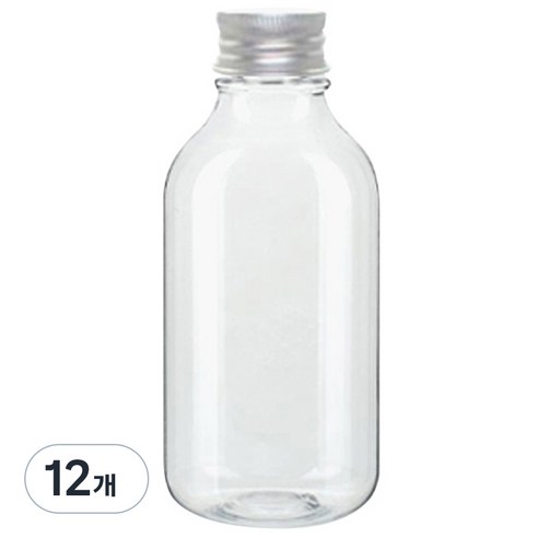 병도매닷컴 ARB520 투명 음료용기 알루미늄 실버캡, 520ml, 12개