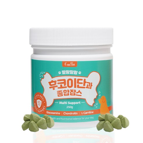 사랑하는 반려견의 건강, 킵펫 강아지 말랑말랑 후코이단 잡스 영양제로 지켜주세요.