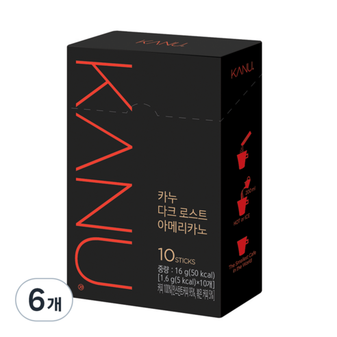 카누 다크 로스트 아메리카노, 1.6g, 10개입, 6세트
