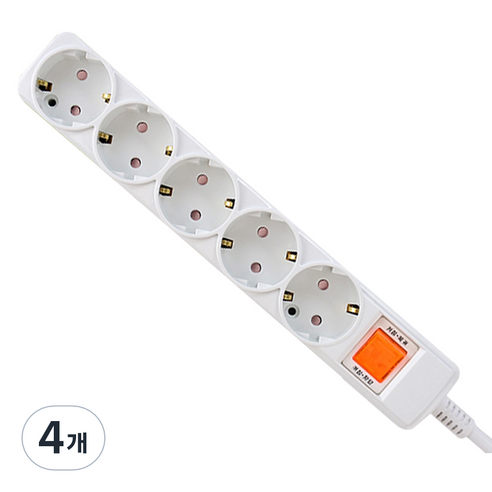 카닉스 타노스 통합스위치 멀티콘센트 5구 EW-M-16A5, 5m, 4개