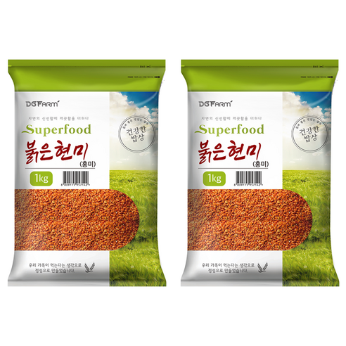 건강한밥상 붉은현미, 1kg, 2개