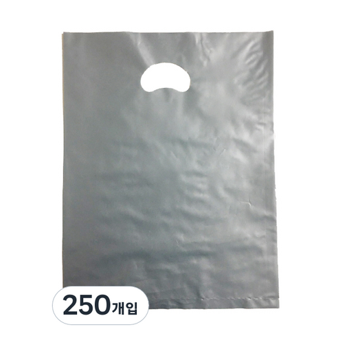 팩스타 펀칭 비닐 포장봉투 가로 30cm x 세로 40cm, 회색, 250개입