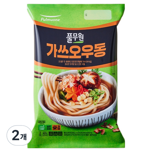 풀무원 가쓰오우동 2인분, 422g, 2개
