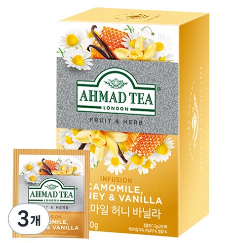 아마드티 캐모마일 허니 바닐라차, 1.5g, 20개입, 3개