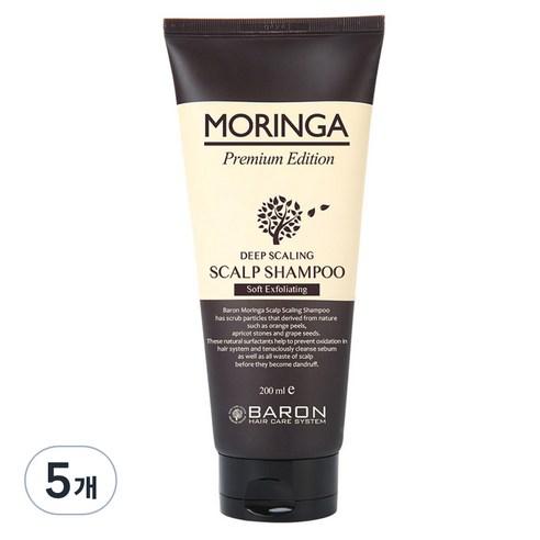 바론 모링가 스칼프 스크럽 샴푸, 200ml, 5개