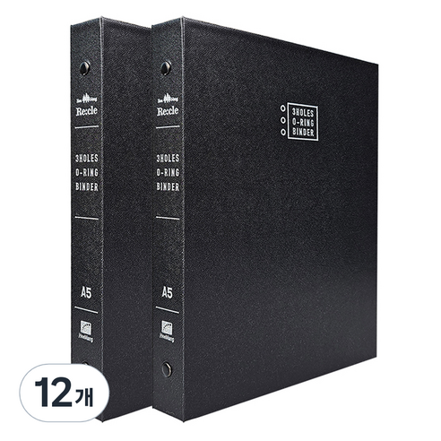 희망사무포인트 A5 리클 3공 O링 바인더 BA3206, 흑색, 12개