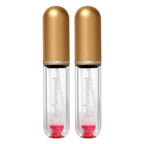 트라발로 퍼퓸팟 퓨어 펌핑식 충전 휴대용 향수공병 5ml, 골드, 2개