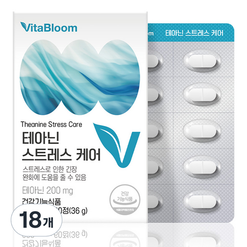 비타블룸 테아닌 스트레스 케어 36g, 60정, 18개