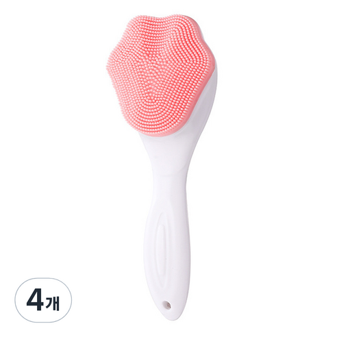 The해피앤 실리콘 세안 마사지 수동 클렌징 브러쉬, 4개, 핑크
