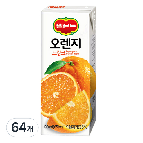 델몬트 드링크팩 오렌지, 64개, 190ml
