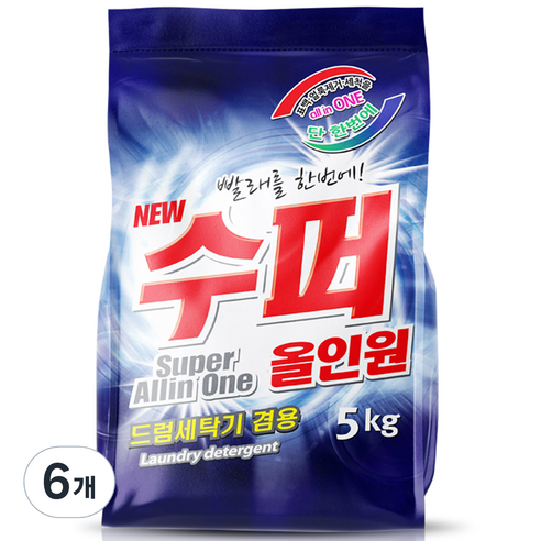 일신티엔씨 수퍼 올인 원 세탁세제, 5kg, 6개