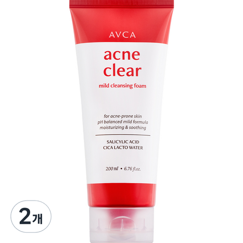 아브카 아크네 클리어 저자극 여드름 완화기능성 클렌징폼, 200ml, 2개