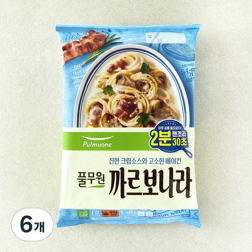 풀무원 까르보나라 스파게티 2인, 460g, 6개