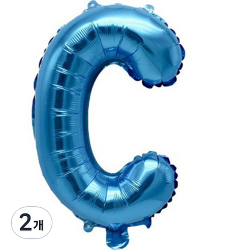 팡파티 레터링 알파벳 풍선 C 40cm, 블루, 2개