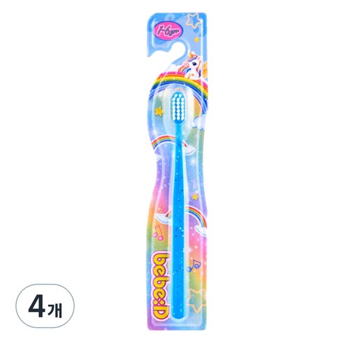 bebeD 유아용 초콜릿도 잘 닦이는 칫솔, 반짝이블루, 1개입, 4개