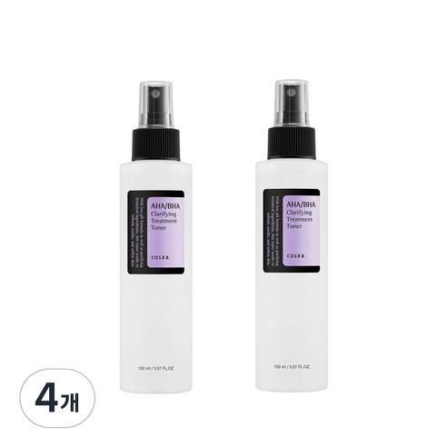 코스알엑스 아하 바하 클래리파잉 트리트먼트 토너, 4개, 150ml