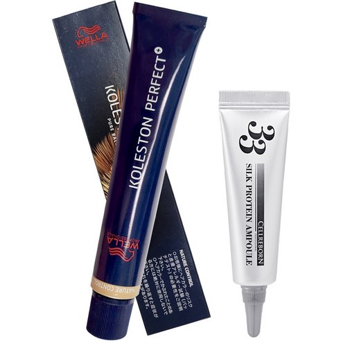 웰라 콜레스톤 퍼펙트 플러스 염색제 80g + 셀리본 33 실크 프로틴 앰플 12ml 세트, 10 / 00, 1세트