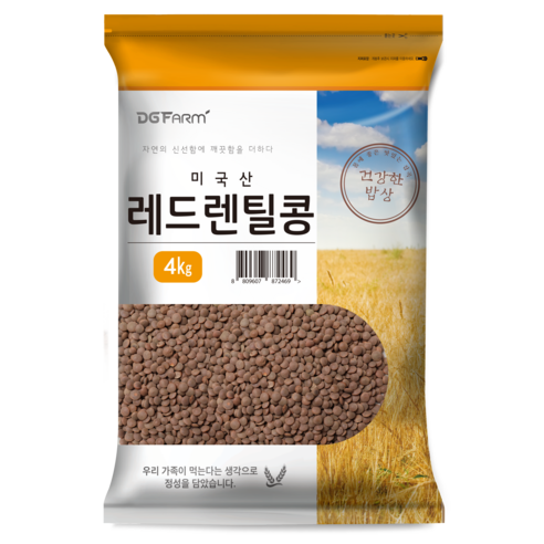 대구농산 건강한 밥상 레드렌틸콩, 4kg, 1개