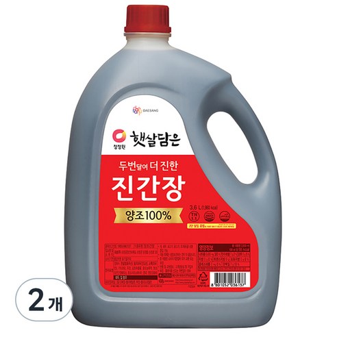 청정원 두번달여 더 진한 진간장, 3.6L, 2개