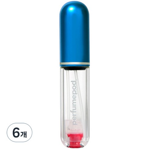 트라발로 퍼퓸팟 퓨어 펌핑식 충전 휴대용 향수공병 5ml, 6개, 블루