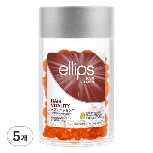 엘립스 헤어 비타민 헤어 바이탈리티 위드 진생 앤 허니 50p, 50ml, 5개
